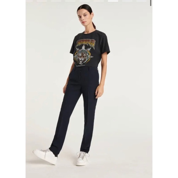 Brand New The Kooples Marta Crepe Suit Pants in Flowing Navy Size 34 FR/ 2 U.S. - Picture 6 of 14